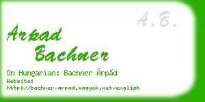 arpad bachner business card